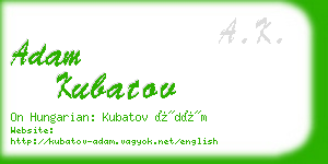 adam kubatov business card